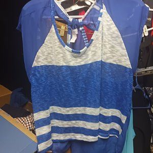 Blue and white coverup